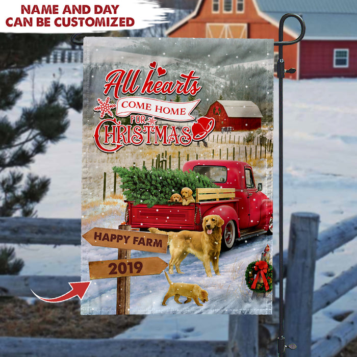All Hearts Come Home For Christmas Farmer Garden Flag, Personalized Christmas Gift, Farmer Gift