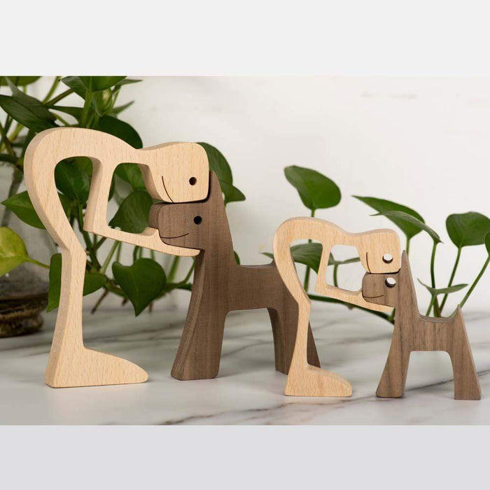 Gosszy A Man with Dark Pointy Ears Dog Wood Sculpture, Dog Lovers Gifts, Home Decor W10 wood sculpture