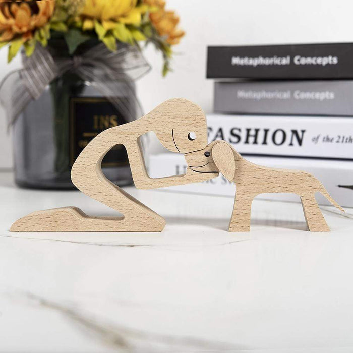 BOBO A Man with Floppy Ears Long Tail Dog Wood Sculpture, Dog Lovers Gifts, Home Decor 03 wood sculpture