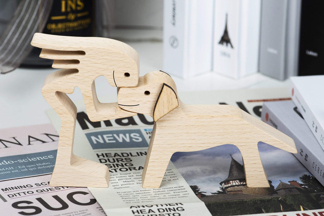 BOBO A Stand Women with V-shaped Floppy Ears and Long Tail Dog Wood Sculpture, Dog Lovers Gifts, Home Decor 12 wood sculpture