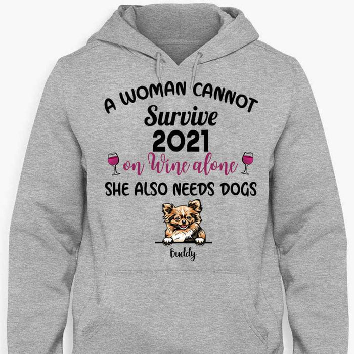 Gosszy A Woman Cannot Survive 2021 On Wine Alone T-Shirt, Senior Gift, Graduation Day Tshirt Pullover Hoodie / Sport Grey Color / S
