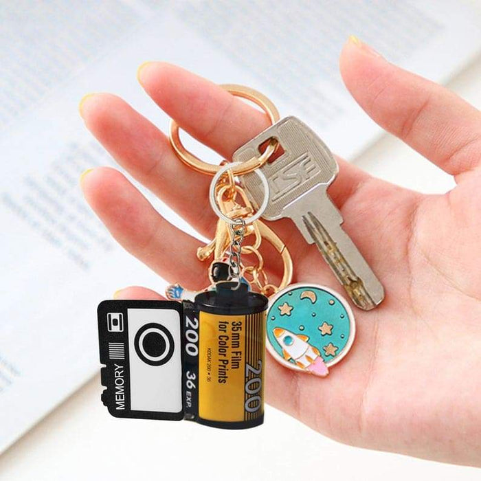 Gosszy Christmas Vintage Dog Custom Film Keychain, Dog Lover Gift, Chirstmas Gift Film Keychain