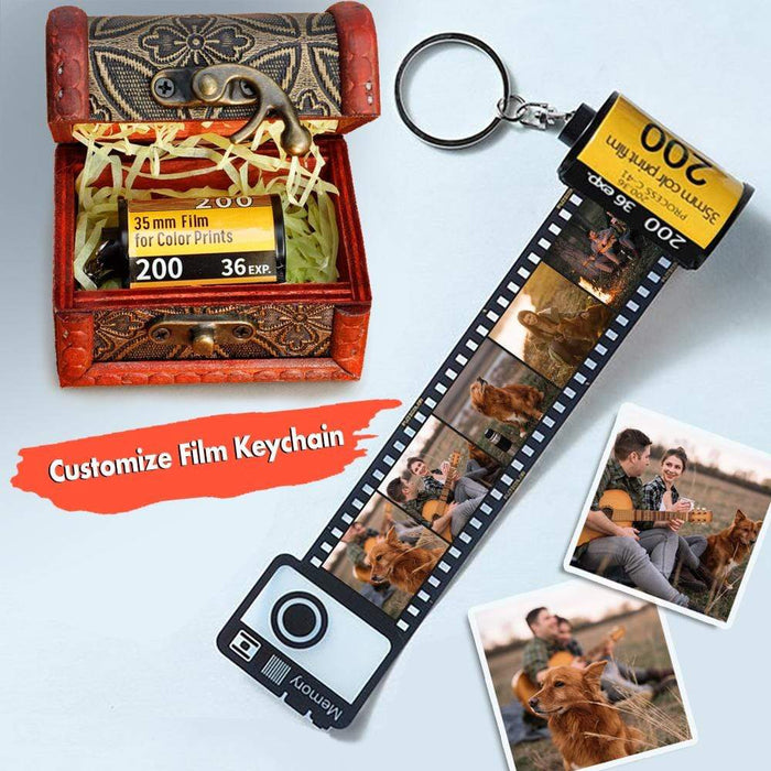 Gosszy Christmas Vintage Dog Custom Film Keychain, Dog Lover Gift, Chirstmas Gift Film Keychain Old Box / 5 Photo