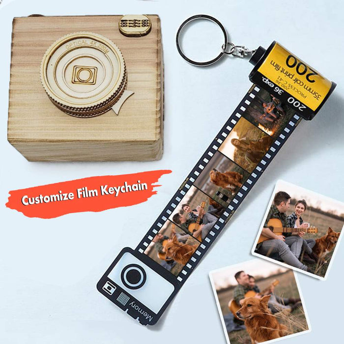Gosszy Christmas Vintage Dog Custom Film Keychain, Dog Lover Gift, Chirstmas Gift Film Keychain Wood Box / 5 Photo