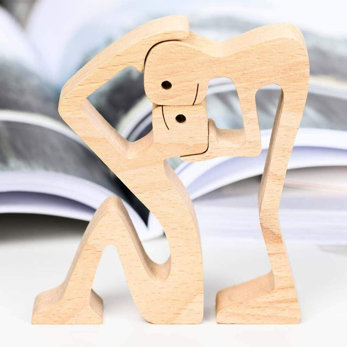 Gosszy Couple Gay LGBT Wood Sculpture, Couple Wooden Carving Gifts Home Decor W17 wood sculpture