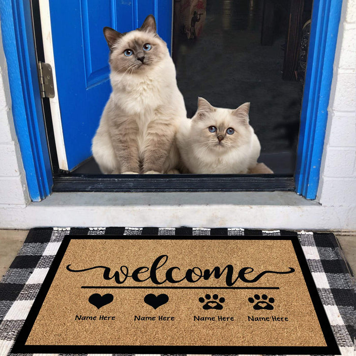 Gosszy Custom Family Name Doormat, Wife Gift, Husband Gift, Housewarming Gift, Dog Lover gift Doormat