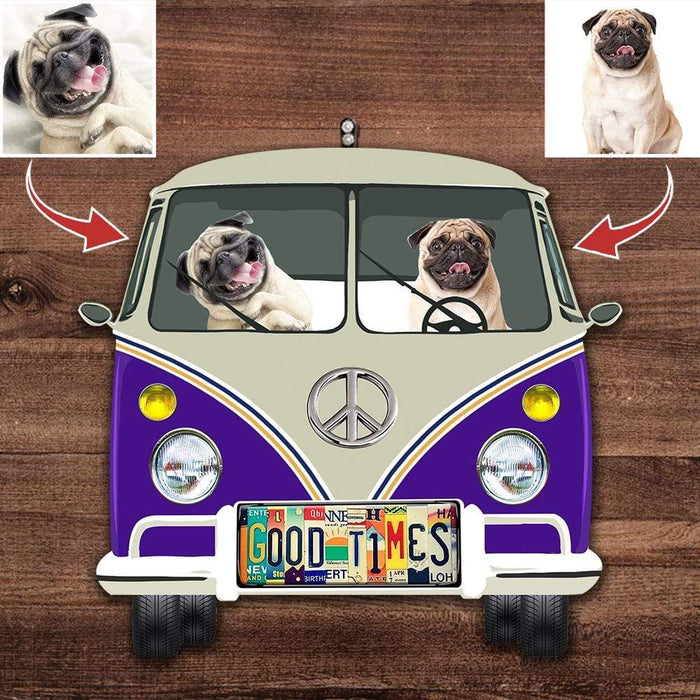 Gosszy Custom License Plate Vintage Car Metal Sign, Dog Lover Gift, Hippie Lover Gift Metal Sign