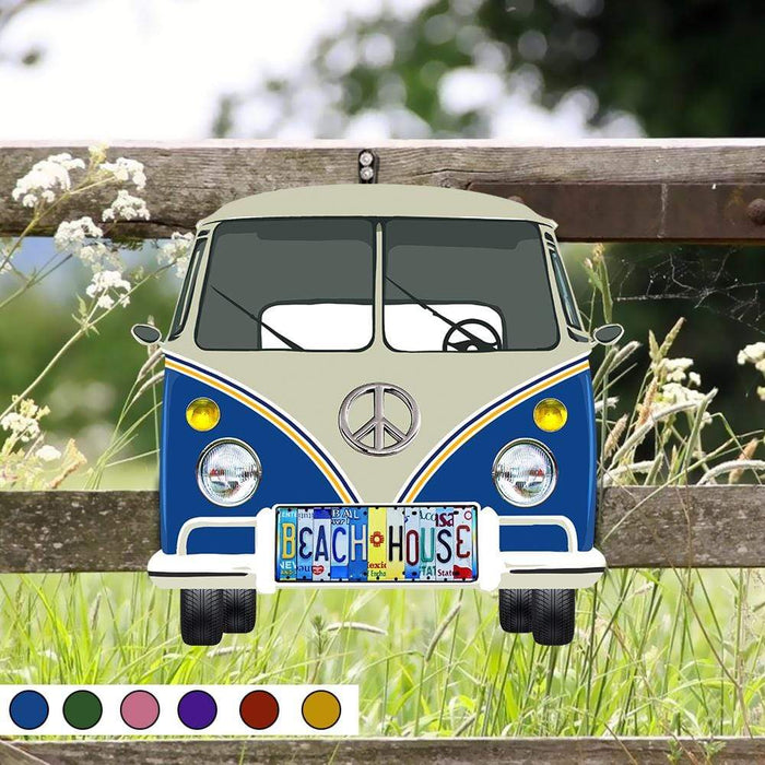 Gosszy Custom License Plate Vintage Car Metal Sign, Dog Lover Gift, Hippie Lover Gift Metal Sign