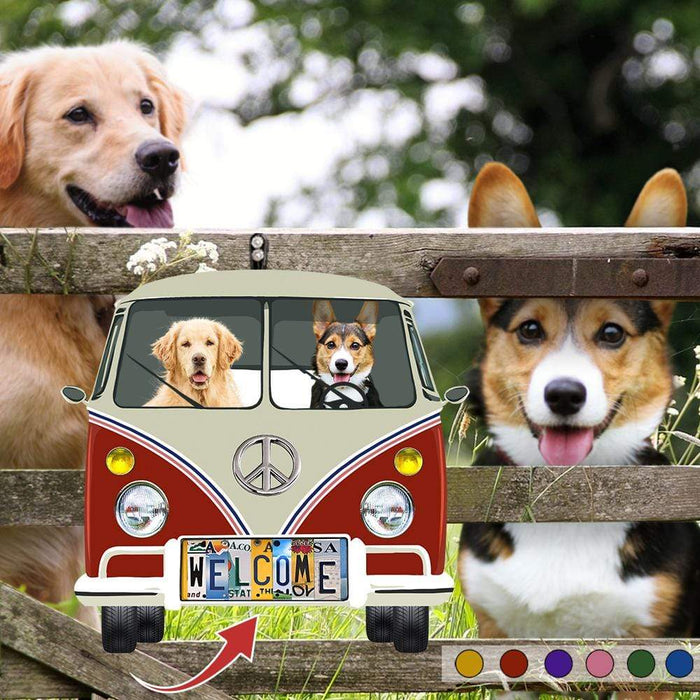Gosszy Custom License Plate Vintage Car Metal Sign, Dog Lover Gift, Hippie Lover Gift Metal Sign
