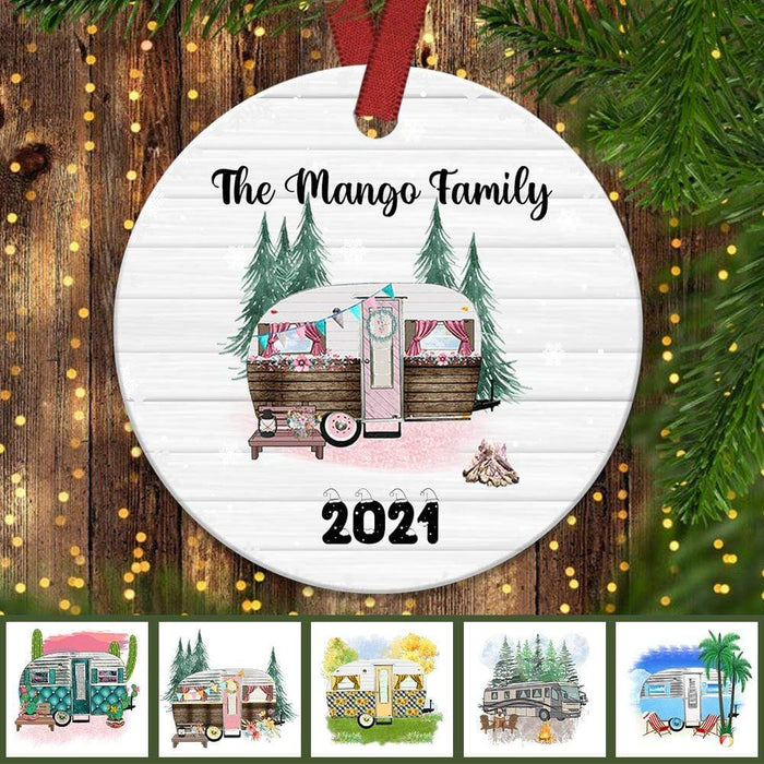 Gosszy Custom RV Camping Ornament, Camping Gift, Christmas Gift Ornaments