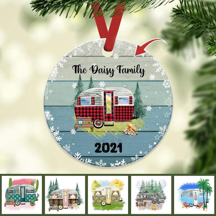 Gosszy Custom RV Camping Ornament, Camping Gift, Christmas Gift Ornaments Pack 1 / Only Size