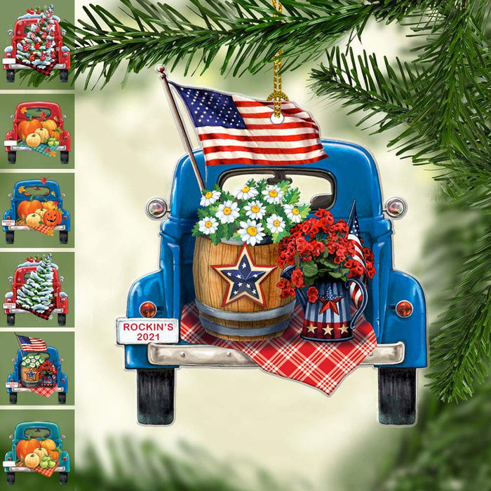 Gosszy Custom Truck Acrylic Ornament For Christmas Day Acrylic Ornament 2 Piece / One Size