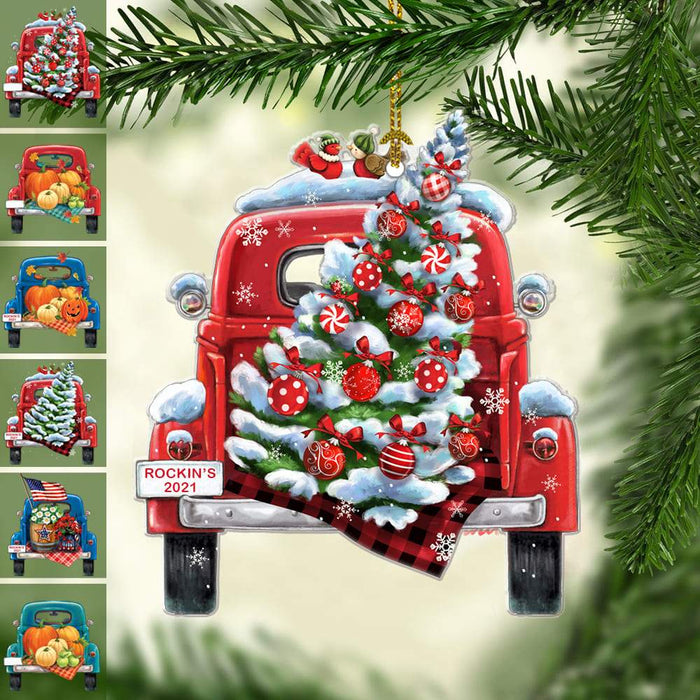 Gosszy Custom Truck Acrylic Ornament For Christmas Day Acrylic Ornament 3 Piece / One Size