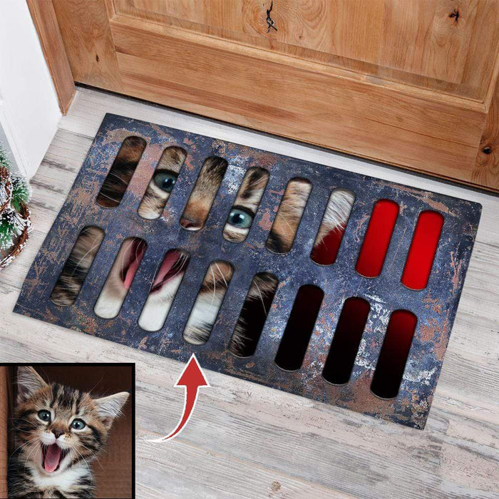 Gosszy Custom Upload Image Drain Cover Doormat, Cat Lover Gift, Dog Lover Gift, Halloween Gift Doormat 15x24in-40x60cm