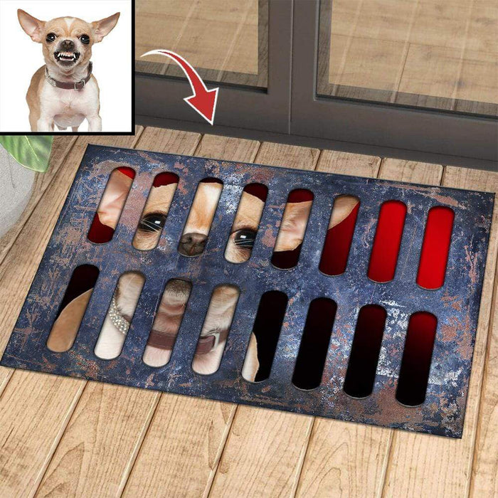 Gosszy Custom Upload Image Drain Cover Doormat, Cat Lover Gift, Dog Lover Gift, Halloween Gift Doormat