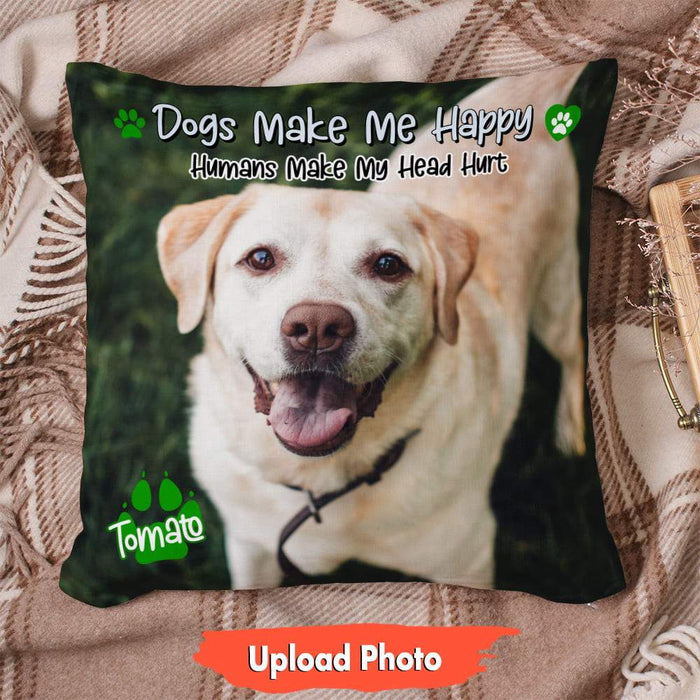 Gosszy Custom Upload Photo Throw Pillow, Dog Lover Gift, Custom Dog Pillow, Gift For Dog Dad, Gift For Dog Mom pillow 18x18 in- 45cmx 45cm