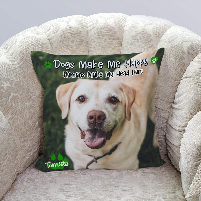 Gosszy Custom Upload Photo Throw Pillow, Dog Lover Gift, Custom Dog Pillow, Gift For Dog Dad, Gift For Dog Mom pillow 18x18 in- 45cmx 45cm