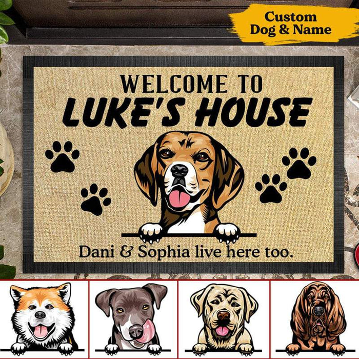 Gosszy Custom Welcome To Dog House Doormat, Dog Lover Gift, Non-slip Mats, Funny Doormat Doormat