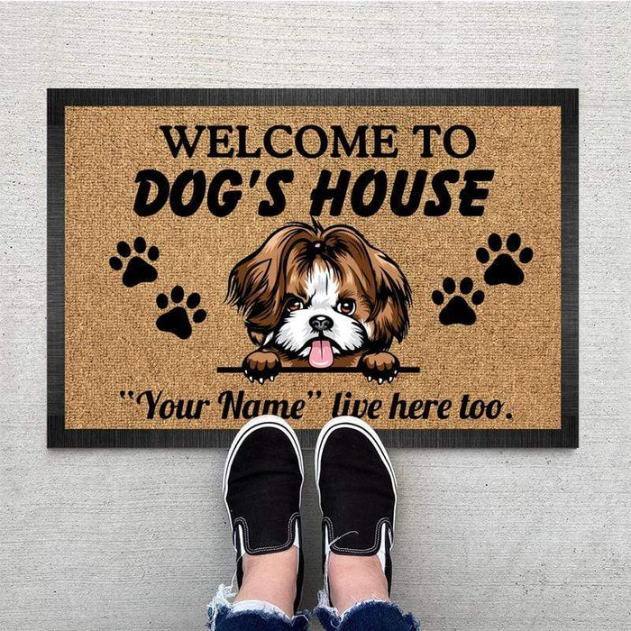 Gosszy Custom Welcome To Dog House Doormat, Dog Lover Gift, Non-slip Mats, Funny Doormat Doormat
