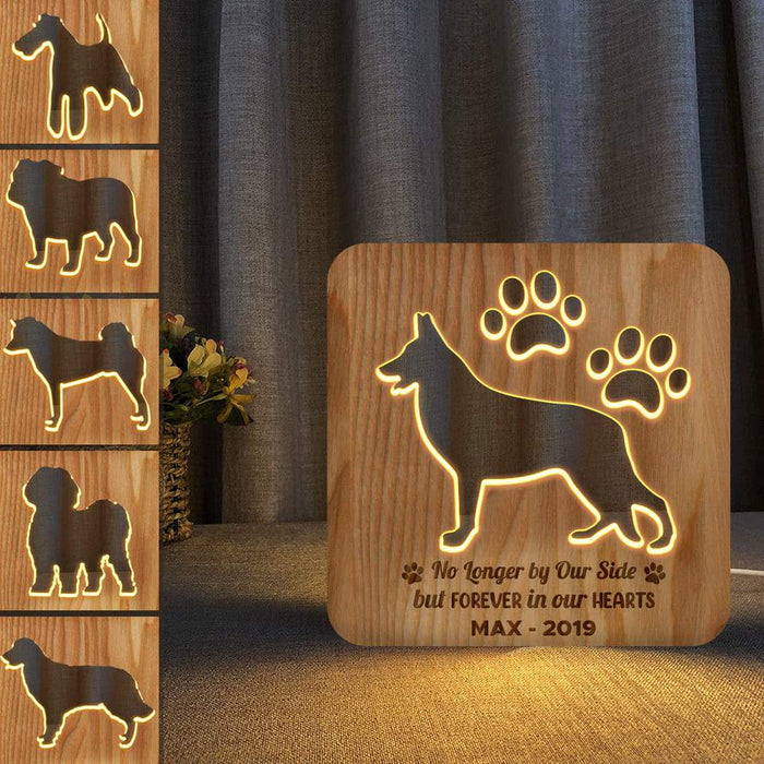 Gosszy Custom Wood Sculpture Night Light Wooden, 3D Decoration, Dog Lover Gift Led wood sculpture 19cm x19cm x 3cm