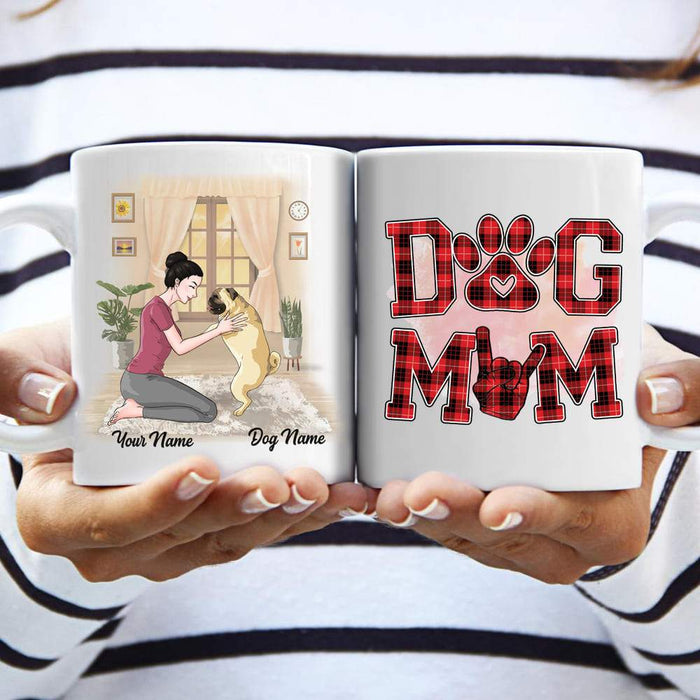 Gosszy Dog Mom Pattern Color Coffee Mug, Gift Ideas For Dog Mom, Dog Lovers Gift mug 11 oz. White Mug