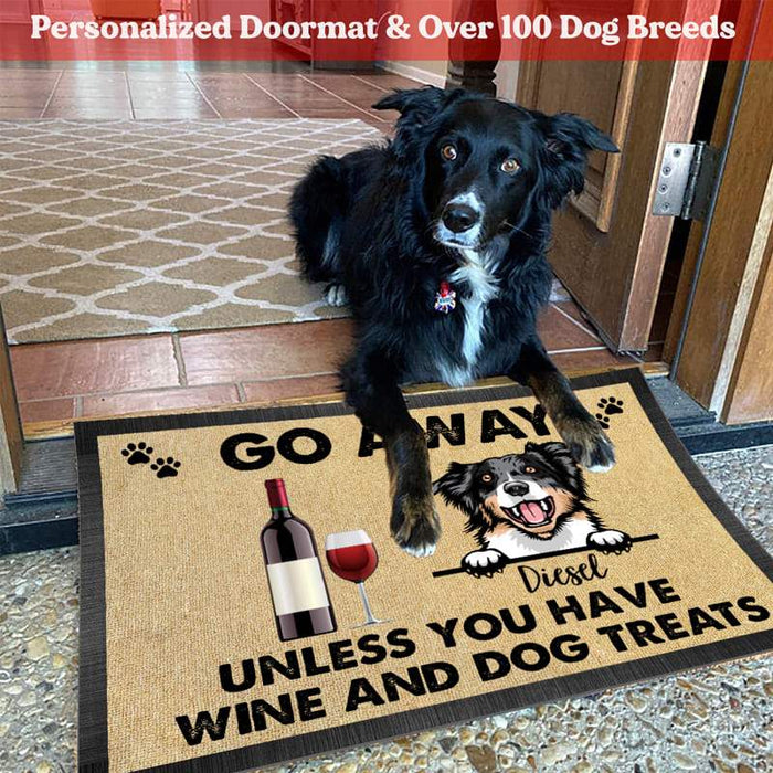 Gosszy Go Away Unless You Have Wine Doormat, Dog Lover Gift Doormat