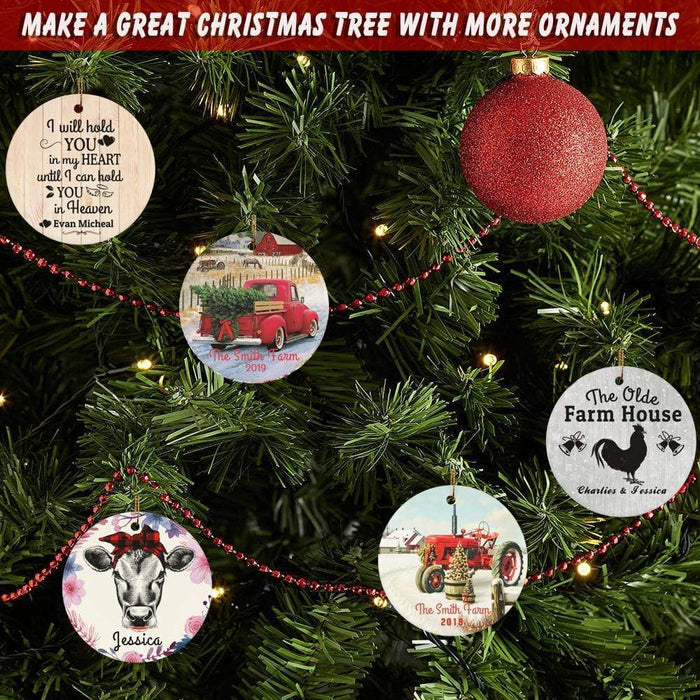 CustomCat Golden Farm Circle Ornament Ornaments White / One Size