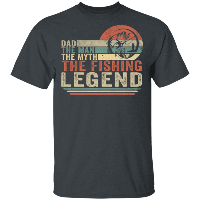 CustomCat Gosszy - Dad the legend fishing Apparel G500 5.3 oz. T-Shirt / Dark Heather / S