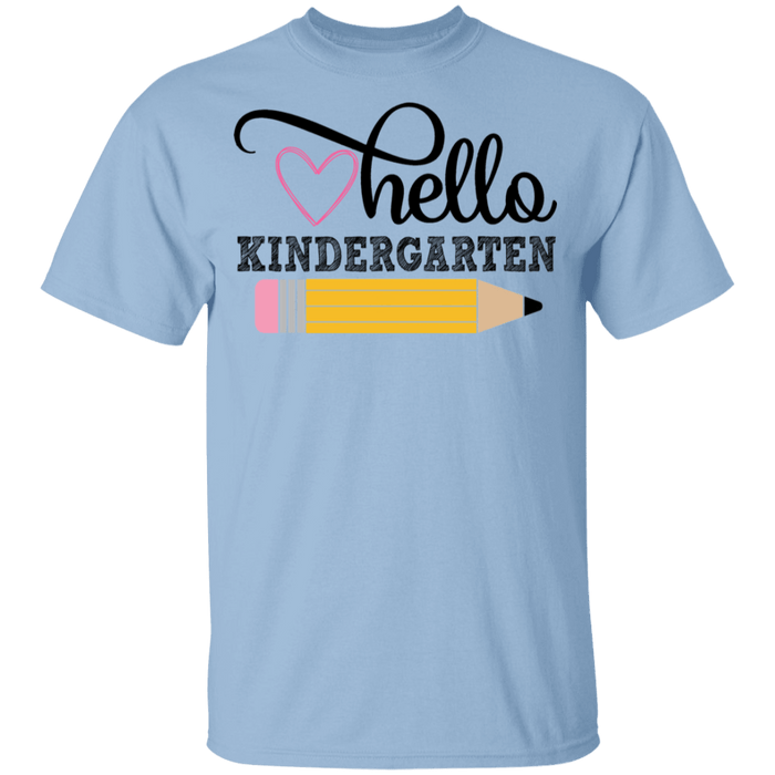 CustomCat Gosszy - Hello Kindergarten Apparel G500B Youth 5.3 oz 100% Cotton T-Shirt / Light Blue / YXS