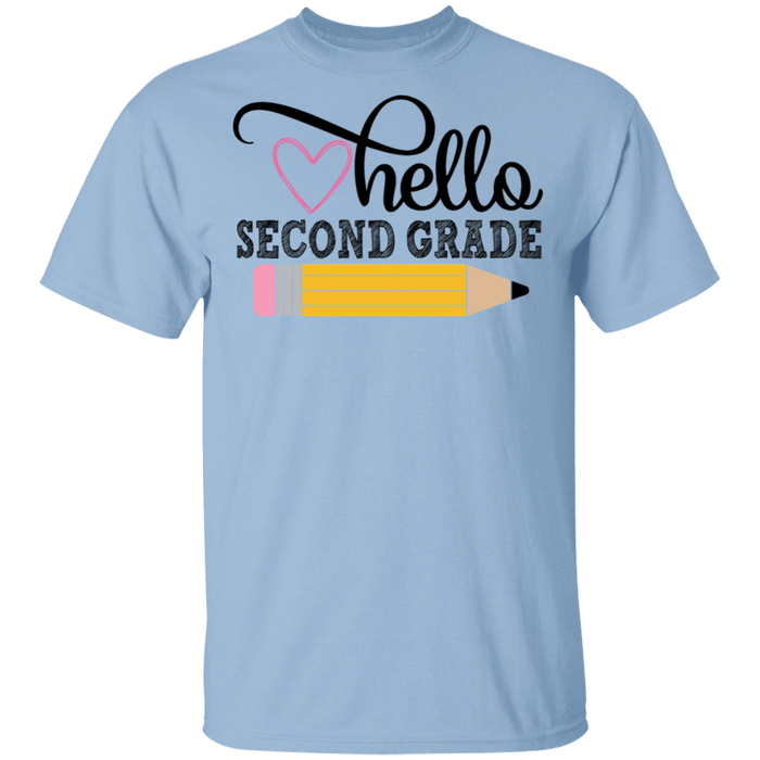 CustomCat Gosszy - Hello Second grade Apparel G500 5.3 oz. T-Shirt / Light Blue / S