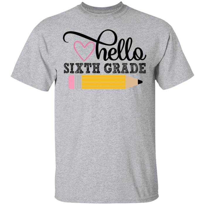 CustomCat Gosszy - Hello Sixth grade Apparel G500 5.3 oz. T-Shirt / Sport Grey / S