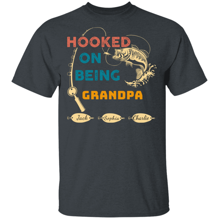 CustomCat Gosszy - Personalized Fishing hooked 3 Apparel G500 5.3 oz. T-Shirt / Dark Heather / S
