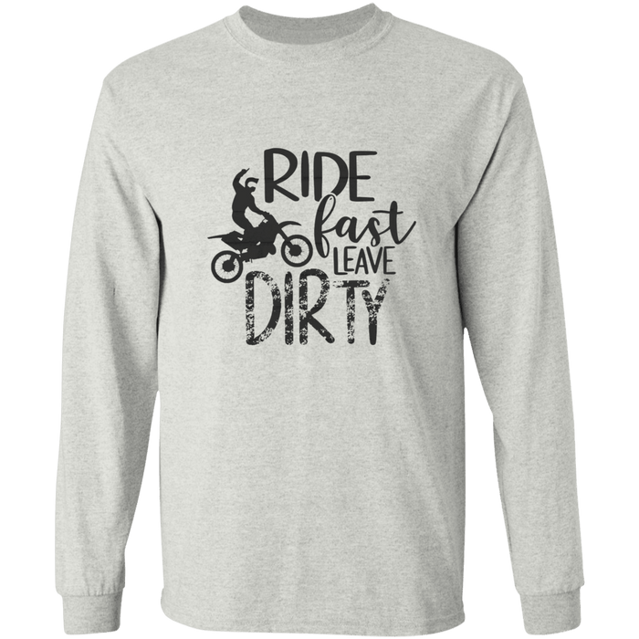 CustomCat Gosszy - Ride Fast motocross Apparel G240 LS Ultra Cotton T-Shirt / Ash / S