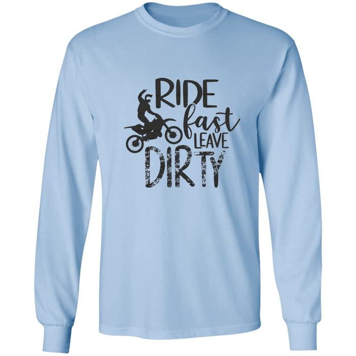 CustomCat Gosszy - Ride Fast motocross Apparel G240 LS Ultra Cotton T-Shirt / Light Blue / S
