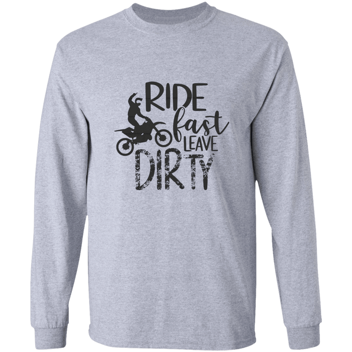 CustomCat Gosszy - Ride Fast motocross Apparel G240 LS Ultra Cotton T-Shirt / Sport Grey / S