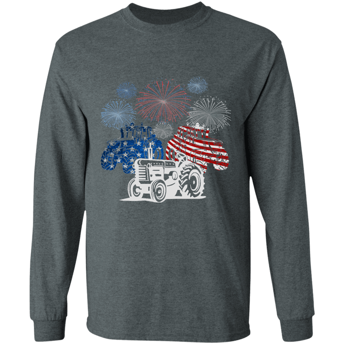 CustomCat Gosszy - Tractor farm - tshirt Apparel G240 Gildan LS Ultra Cotton T-Shirt / Dark Heather / S