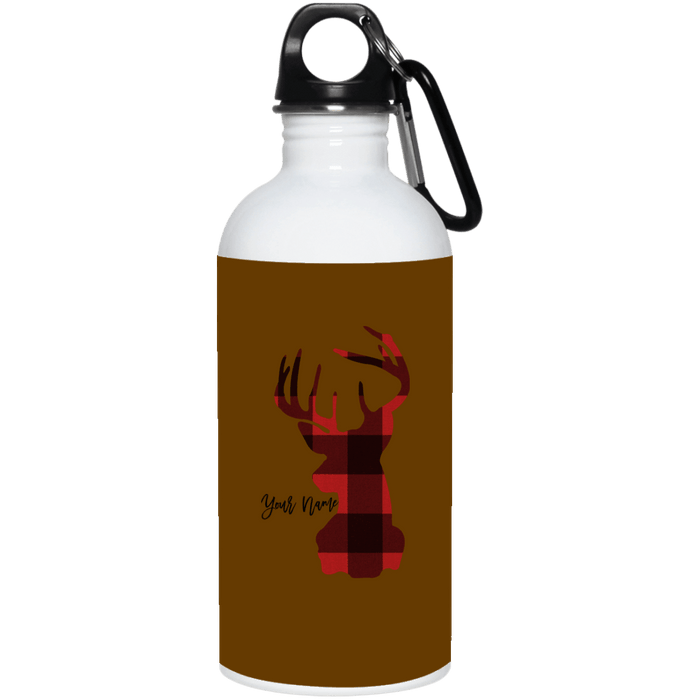 CustomCat Gosszy - WhiteWaterBottle_hunting Apparel 23663 20 oz. Stainless Steel Water Bottle / Brown / One Size