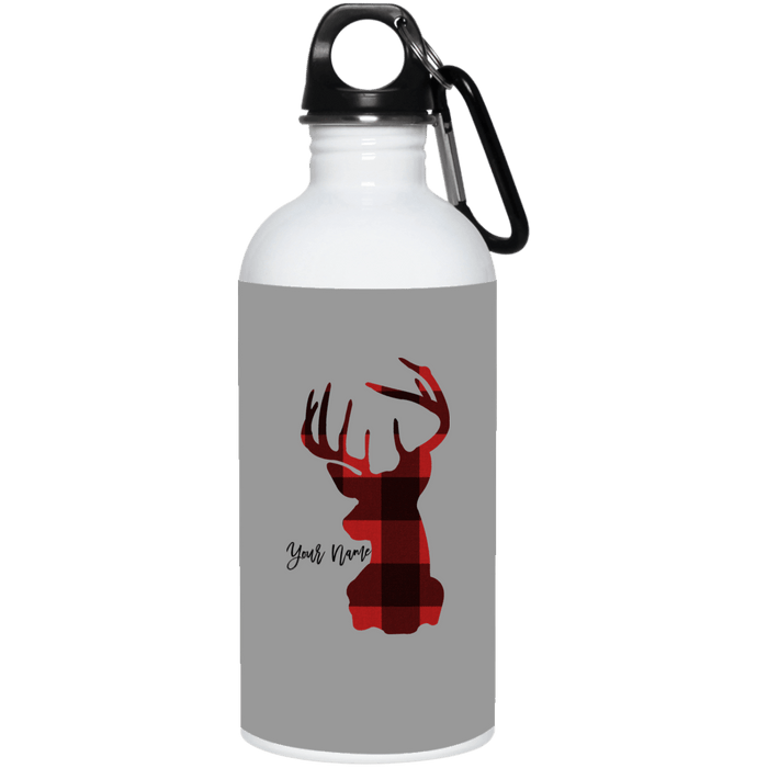CustomCat Gosszy - WhiteWaterBottle_hunting Apparel 23663 20 oz. Stainless Steel Water Bottle / Gray / One Size