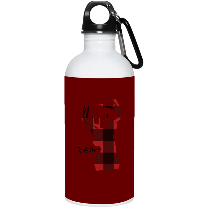 CustomCat Gosszy - WhiteWaterBottle_hunting Apparel 23663 20 oz. Stainless Steel Water Bottle / Maroon / One Size