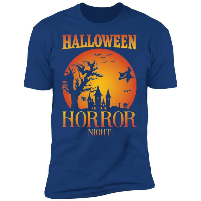 CustomCat Halloween T-shirt, Silhouette Horror Night, Happy Halloween Tshirt Premium T-Shirt / Royal / X-Small
