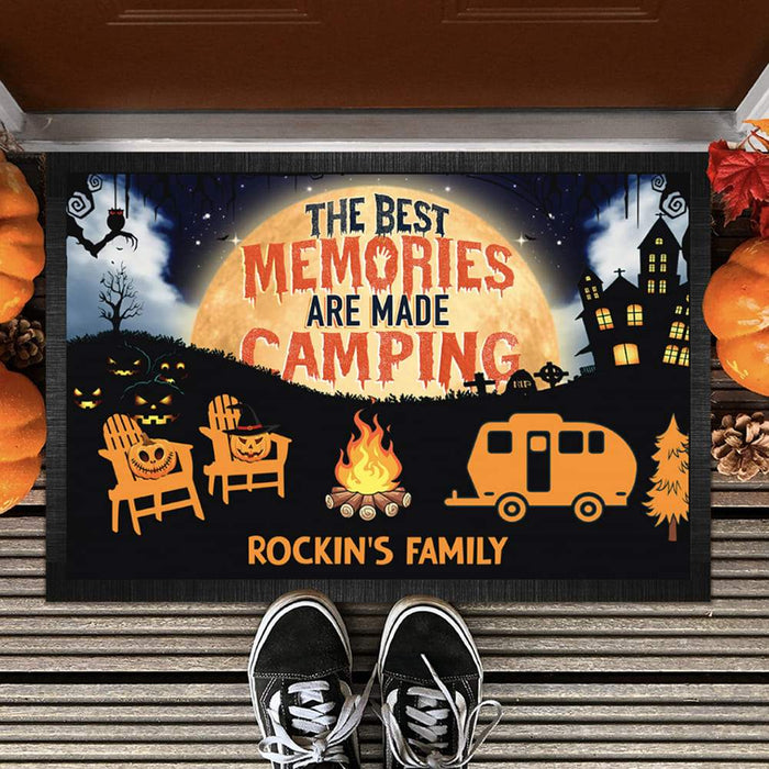 Gosszy Halloween The Best Memories Are Made Camping Doormat, Camping Gift, Custom RV Camping Doormat 15x24in-40x60cm