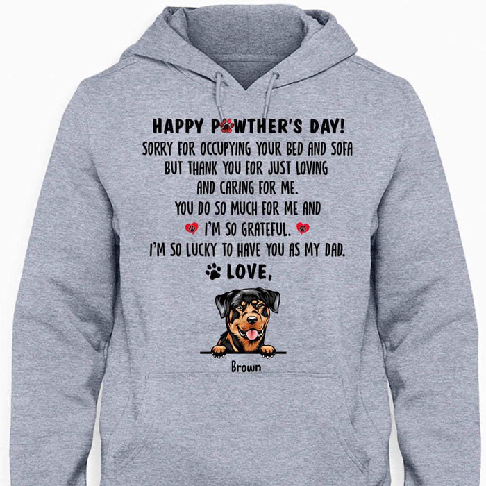 Gosszy Happy Pawther’s Day Dog Dad T-shirt, Gift Thank You Daddy, Dog Lover Gift Tshirt Pullover Hoodie / Sport Grey Color / S