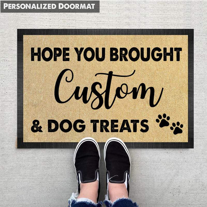 Gosszy Hope You Brought Dog Treats Doormat, Dog Lover Gift Doormat 15" x 24" / Top: Non-Woven Fabric