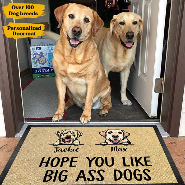 Gosszy Hope You Like Big Ass Dog Doormat, Dog Lover Gift Doormat 15" x 24" / Top: Non-Woven Fabric
