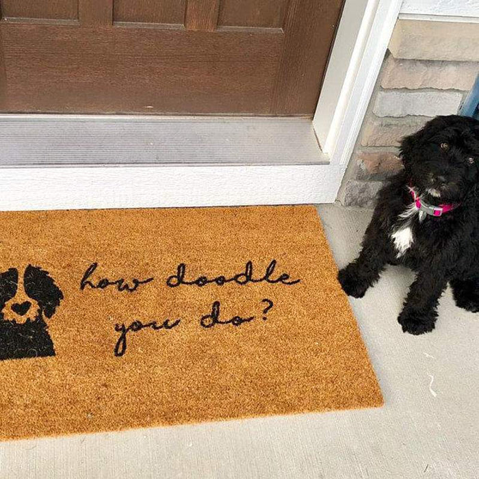 Gosszy How Doodle You Do Dog Doormat, Dog Lover Gift Doormat