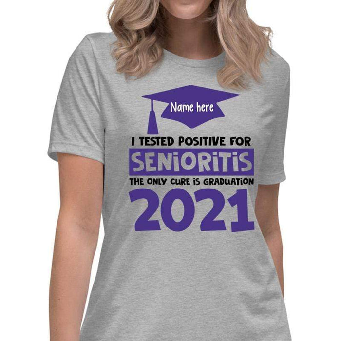 Gosszy I Tested Positive For Senioritis T-Shirt, Senior gift, Graduation shirt 2021 Tshirt Basic Tee / Light Blue / S