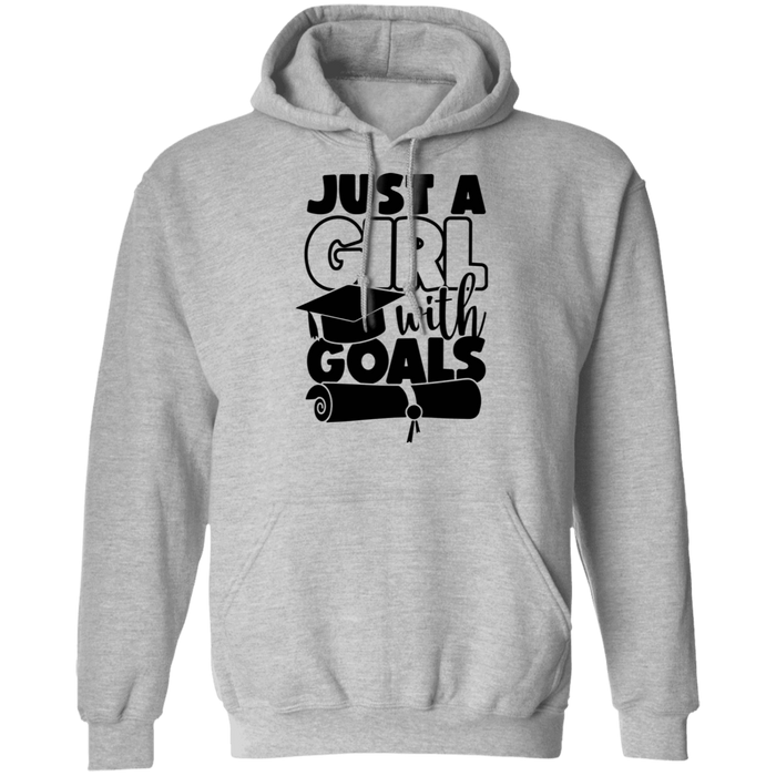 CustomCat Just a girl with Goal, graduation shirt, Senior Gift Apparel Z66 Pullover Hoodie / Sport Grey / S