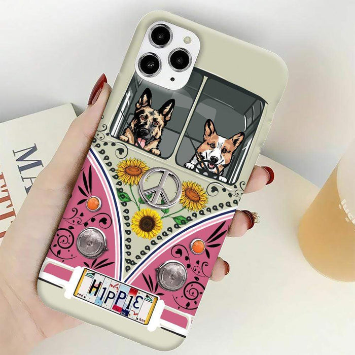Gosszy License Plate Hippie Vintage Van Dog, Dog Lover Gift, Hippie Lover Gift, Phone Case Phone Case PC