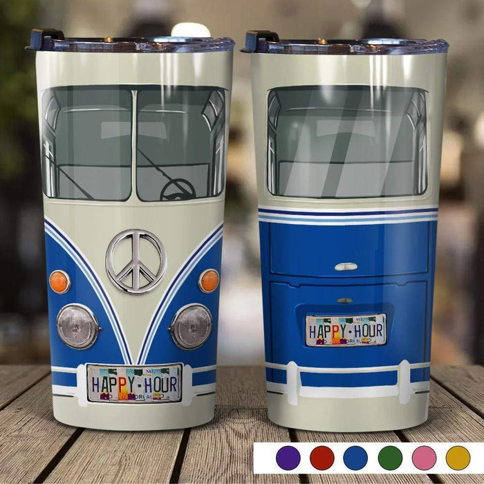 Gosszy Licensed Plate Vintage Camping Van, Dog Lover Gift, Hippie Lover Gift, Tumbler Tumbler 20 oz