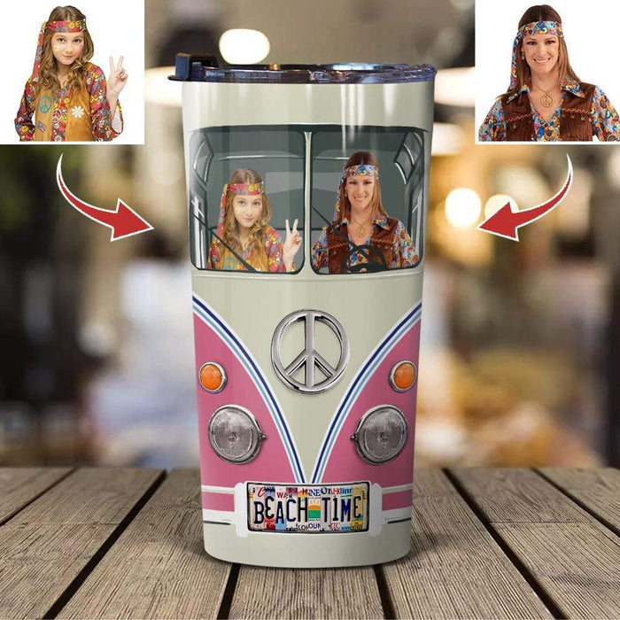 Gosszy Licensed Plate Vintage Camping Van, Dog Lover Gift, Hippie Lover Gift, Tumbler Tumbler 20 oz